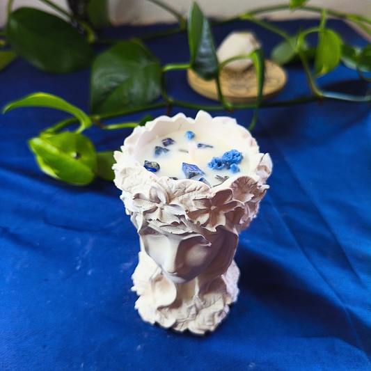 Vela Gaia com Óleo Essencial de Eucalipto e Lápis-Lazúli